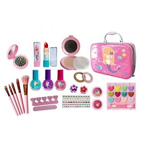 Ensemble Complet de Kits pour Enfants, Jouets Lavables pour Filles, Meilleur pour Jeu de Rôle de Princesse, Pâte ABS et Pollen, 1 Trousse de Maquillage (Type 1) (Shenganhe, neuf)