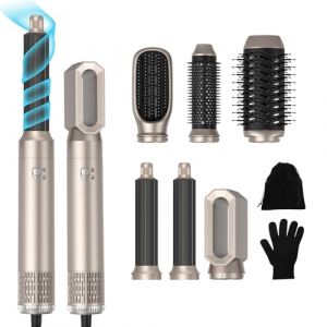 Air Styler Brush 6 en 1 Brosse Chauffante Brushing S&egrave;che-Cheveux Brosse Soufflante Airstyler Boucleur a Cheveux &agrave; Air Brosse &agrave; Lissante Ensemble Airbrush Hairstyler Coiffure Femmes, Or-champagne (UMIGA Beauty Solutions, neuf)