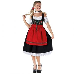 Morph Costume Oktoberfest Femme, Robe Dirndl Bavaroise avec Tablier, Fête Déguisée Festival d'Octobre, M (Morph Costumes, neuf)