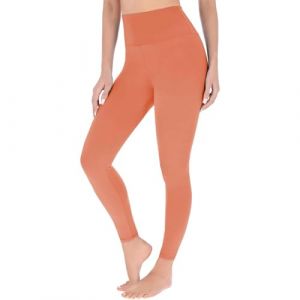 SOFTSAIL Legging pour femme taille haute contrôle du ventre amincissant opaque doux respirant élastique pour femme Pantalon de gym d'entraînement yoga, Orange, L-XL (leggingsshop, neuf)