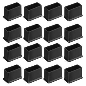 QUARKZMAN 16Pcs Embouts de Pieds de Chaise Carrés en PVC, 30mm x 15mm OD, Noirs, Protections de Pieds de Meubles pour Table, Capuchons de Pieds de Chaise, Protège-Sols pour Table de Patio, (QUARKZMAN, neuf)