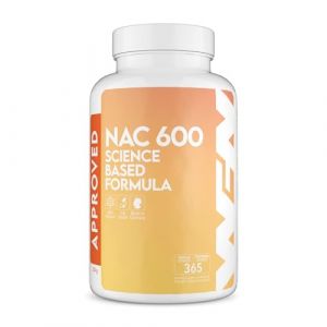 WFN Approved NAC N Acetyl Cysteine - 600 mg par gélule - 365 gélules - 12 mois d'approvisionnement - Hautement dosé, vegan, sans additifs - Fabriqué et testé en Allemagne (WFN, neuf)