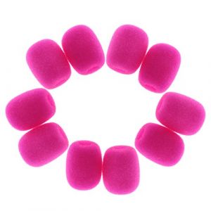 MagiDeal 10pcs Mini Bonnette de Micro Anti Vent en Mousse Pare-Brise Housse pour Micro Cravate - Rose Rouge (Grand Plaisir 360, neuf)