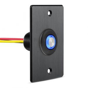 Obeaming Variateur d'intensité LED PWM 12V Dimmer Bouton-poussoir Trou de 22mm pour Camping-car Bateau Camion Van Remorque, 12V Lumières LED Dimmable, Incandescence, Ruban LED, Aluminium 6A Noir (Obeaming Official, neuf)