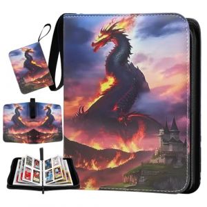 Classeur de cartes &agrave; collectionner &agrave; 4 poches, avec 55 pages double face pour 440 cartes, classeur de collection de cartes, album de classeur de cartes en polyur&eacute;thane avec fermeture &eacute;clair, pour (Eshinell Store, neuf)