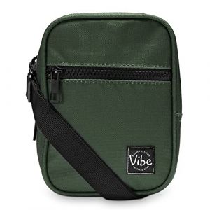 Sac &agrave; bandouli&egrave;re 5 en 1 pour homme et femme - Multi-usage en polyester recycl&eacute; - Sac banane, vert, One Size, Sac &agrave; bandouli&egrave;re (VibeFestivalGear, neuf)