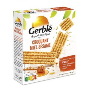GERBLE - GERBL&Eacute; CROQUANT MIEL S&Eacute;SAME 6 POCHONS DE 3 BARRES 162G - LOT DE 4 (Ma Biotique, neuf)