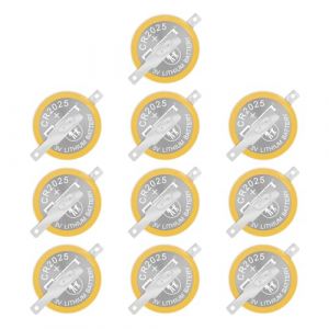 EEBM 10 Pack CR2025 Batterie 3V Batterie Au Lithium Bouton Coin Battery 2025 Gameboy Cartouche Batterie Feuille Soud&eacute;e, CR2025 Batterie de Remplacement Gameboy &eacute;Conomie de Batterie, Feuille Soud&eacute;e (All Things Lithium, neuf)