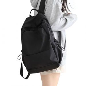 HYC00 Sac à Dos Scolaire College Cartables Fille Garçons Sac d'école pour 15.6 Pouce Laptop Sac à Dos College Imperméable Sac Ecole Adolescent Casual Daypacks pour Scolaire Voyage Travail,Noir (SUNMOP, neuf)