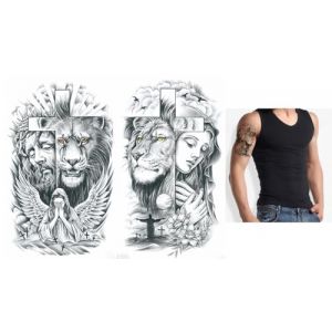 2 Feuilles Tatouage Temporaire Tatouage Religieux Croix Tatouages Faux Tatouages Jésus Tattoo TBS8627 8631 (Beyond Perfection, neuf)