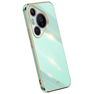 Topme Coque en Silicone pour Huawei Pura 70 / Huawei P70 (6.6" inches), [ Etui Housse de T&eacute;l&eacute;phone de Style Bord Dor&eacute;] - Vert (topme, neuf)