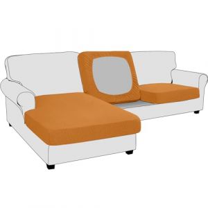 BXFUL Housse de Coussin Extensible de canapé Housse de Protection pour Meubles Housse de siège de canapé Couvre pour Canapé Protege de Meubles Antipoussière (Dossier-Coussin,Orange) (ZIQIONG, neuf)