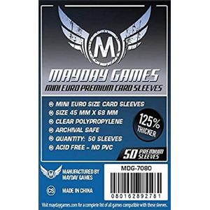 MayDay Games - 331680 - Jeu De Cartes - Housse De Protection - Mini Euro Premium - 45 X 68 Mm - 50 Pi&egrave;ces (Red Rock Games Limited, neuf)