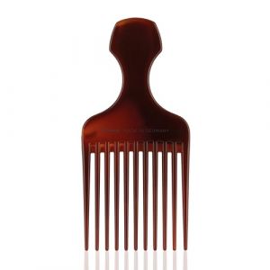 TITANIA Peigne afro (marron) • Peigne pour cheveux afro • Peigne à grosses dents avec poignée • Peigne afro / peigne afro • peigne de coiffure pour boucles • Peigne épais pour boucles naturelles • (TITANIA Shop, neuf)