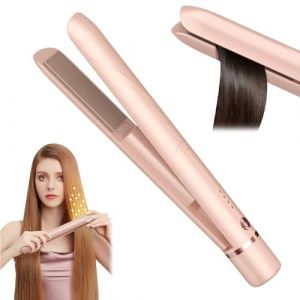 Fer à Lisser Sans Fil, 2 en 1 Lisseur Boucleur Cheveux, Lisseur Cheveux Sans Fil, Portable Mini Lisseur avec USB Rechargeable, 2600 mAh Mini Lisseur de Voyage, Température Réglable, Chauffage Rapide (DongGuanShi LeYu ShangMao YouXianGongSi, neuf)