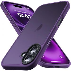 Anqrp Coque pour iPhone 17 avec Boutons en Alliage d'aluminium, Coque de Protection Transparente Mate en Silicone Souple Mince Anti-Rayures pour iPhone 17,Violet fonc&eacute; (DAQIAN NETWORK, neuf)