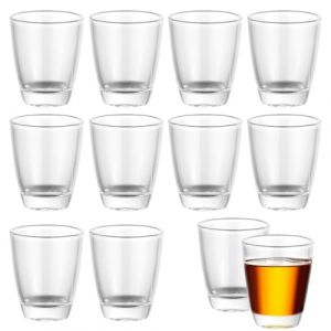 AOOTE Verres à Shot en Verre, 12 Verres à Shot de 30 ml, Verres à Liqueur à Base Lourde, Petit Verre Shooter, Verres Lavables au Lave-vaisselle, Pour Fête, Liqueurs, Vodka, Whisky, brandy, Tequil (LucyJinFuLai, neuf)