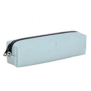 GERMANUS Aurel Trousse pour stylos et Crayons en Cuir v&eacute;ritable - &eacute;tui Compact 190 x 55 x 50 mm, id&eacute;al pour l'&eacute;cole, Le Bureau et Le Voyage, Fermeture &eacute;clair en Nylon (Bleu Clair) (tabak pietsch, neuf)