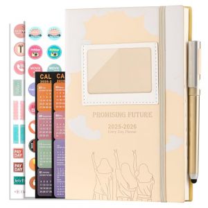 Agenda acad&eacute;mique 2025 2026 Jour par page A5, juillet 2025-juin 2026, agenda quotidien avec onglets mensuels, stylo et 3 marque-pages, agenda 25/26 pages par jour pour le travail en famille (Creative Life EU Store, neuf)