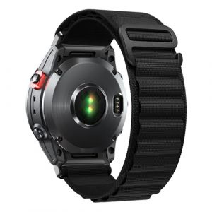 SumRioo QuickFit 26 mm Bracelet pour Garmin Fenix 8 51 mm/7X Pro Solar/7X Pro/7X/6X Pro/6X/5X Plus/5X, Nylon Alpine Bracelet pour Garmin Fenix 3/3HR, Enduro 3/2, Epix Pro/Tactix Delta, Noir (GuiStar JP, neuf)