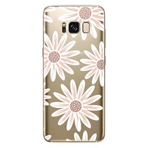NOVAGO Compatible Samsung Galaxy S8 Coque Transparente Souple et Solide avec Impression de qualit&eacute; (1 Coque, Fleur Strass) (NOVAGO-Vendeur PRO fran&ccedil;ais, neuf)