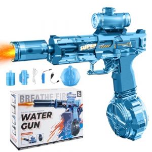 Fancysky Pistolet à Eau Électrique, Pistolets et Fusils à Eau, Pistolet a Eau Electrique Puissant, Fusil a Eau, Electric Water Gun avec Flash e Recul Effet Portée 8M, Jouets de Fête à Piscine (Blu) (JINMID, neuf)