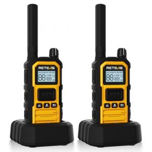 Retevis RB648 Plus Talkie Walkie Longue Portée, Radio Bidirectionnelle Étanche IP67, 2000mAh, Alarme d'urgence, Talkie-Walkie Professionnel de Mise à Niveau pour Le Camping (2 Pièces, Jaune) (RetevisDirect, neuf)