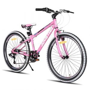 JOYSTAR Lubbock V&eacute;lo enfant 24 pouces pour gar&ccedil;ons et filles &acirc;g&eacute;s de 9 &agrave; 13 ans VTT semi-rigide pour enfants avec 7 vitesses, rose (Sugoo-EU, neuf)