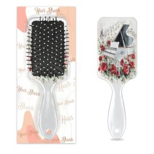 Brosse à cheveux démêlante pour homme et femme - Brosse à cheveux souple à poils souples (note de piano blanc, rose) (ZYQ-US, neuf)