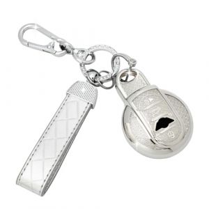 SparkleJoy Coque Clé Voiture TPU avec Porte-Clés en Cuir,Etui Clé Étui Clé Compatible avec BMW Mini Cooper S D SD One F54 F55 F56 F57 F60 R56 R57 R58 R59 Cabrio Clubman Countryman - Smart Key (Argent) (AutoVeloce Europe, neuf)