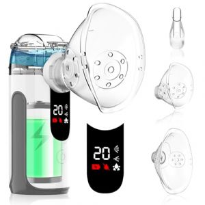 Nebulisateur Medical Portable Rechargeable - LIFOCI Aerosol Medical pour Adultes et Enfants, Inhalateur Electrique avec Contrôle Manuel Économiseur de Médicament, Batterie 1200mAh, 3 Modes (Gris) (PEWOS LIMITED, neuf)