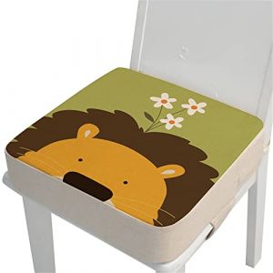 Chickwin Coussin Rehausseur Chaise Enfant, Chaise Haute Bébé Portable Réhausseur Coussin de Siège Ajustable Démontable Confortable Eponge Coussins pour Salle à Manger (lion,40x40x10cm) (chickwing, neuf)