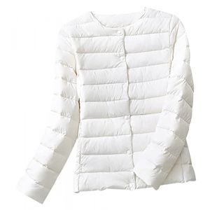 Doudoune Legere Femme Doudoune L&eacute;g&egrave;re Femme Fine Hiver Packable Puffer Jacket Veste Matelass&eacute;e Blouson Matelass&eacute; Femme Grande Taille Parka Doudoune Duvet Plume Ultralight Femme Imperm&eacute;able Blanc XL (Pengniao, neuf)