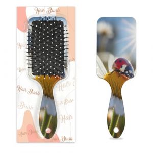 Entemne Brosse &agrave; cheveux pour femmes, hommes, filles, gar&ccedil;ons, animaux, coccinelle, fleur, soleil, brosse de massage pour cuir chevelu, peigne &agrave; coussin d'air pour cheveux humides et secs d&eacute;m&ecirc;lant (HHengY, neuf)
