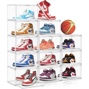 AAABOX 10 Pi&egrave;ce Bo&icirc;te &agrave; Chaussures Transparentes Empilable,36x27x23 Acrylique Vitrine Chaussures,Bo&icirc;tes de Pr&eacute;sentation avec Porte Magn&eacute;tique pour Toys Figurines Hat Collection (AAABOX-FR, neuf)