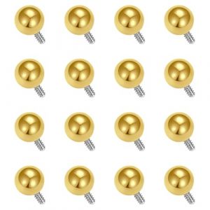 WillTen Lot de 16 boules de piercing en argent, 14 g, 16 g, 3 mm, 5 mm, pour septum, nombril, piercing industriel, téton, langue, sourcil, Métal (DongQiu Jewelry, neuf)