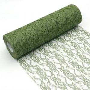 YUNSHANGHE Chemin de table en dentelle verte, 30 cm x 25 m, d&eacute;coration de table, en dentelle, d&eacute;coration de table, pour des occasions sp&eacute;ciales telles que les mariages et les bapt&ecirc;mes (yunshanghe EU, neuf)