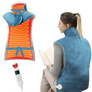 ITSHINY Coussin Chauffant Cervicales Dos, Coussin Chauffant ELectrique avec 6 Niveaux de Chaleur,Minuteurs d'Arr&ecirc;t Automatique, Chauffage Rapide, Lavable, 60x108 cm (ITSHINY Shop, neuf)