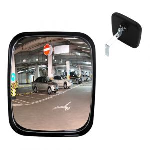 Miroir de Circulation Grand Angle Convexe, 16 x 19 CM Miroir Routier, R&eacute;glable Miroir de Circulation All&eacute;e Familiale Garage H&ocirc;pital Parking S&eacute;curit&eacute; Routi&egrave;re, Int&eacute;rieur et Ext&eacute;rieur (KUWUNG, neuf)