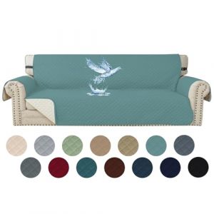 YSTELLAA Impermeable Housse Canapé 4 Places, Housse De Canapé avec Accoudoirs, Universelle Protege Canape, Répulsif Liquide, Antidérapante Épaissi, Protection Griffures, Bleu Clearwater (YSTELLAA, neuf)