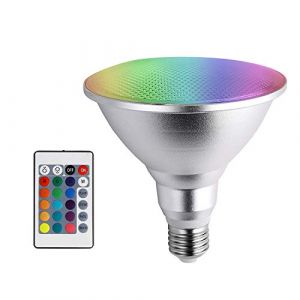 Y.W.Licht PAR38 RGB Ampoule 20W LED E27 à intensité variable étanche IP65 spot lumineux Couleur Changement Dimmable LED Spot Bulb Aluminium 120° faisceau, intérieur/extérieur (Y.Wineu, neuf)