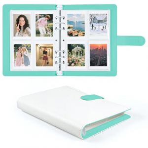 Album Photo 200 Photos 2x3 Pouces, Album Rechargeable en Cuir PU avec Pages Compatible avec Fujifilm Instax Mini 12/11/9/8+/8/99/90/40/7/Evo LiPlay & Polaroid Snap/PIC-300/Z2300 (Vert) (Withyu, neuf)