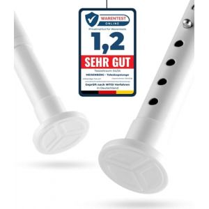 MEISENBERG Tringle Rideau Douche Sans Percage 260-310 cm, Blanc - Barre de Douche Extensible, Telescopique, Ajustable pour Salle De Bain, Penderie, Porte, Cuisine - Acier Inoxydable, Diamètre 25mm (MEISENBERG, neuf)