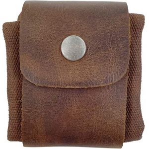 Leather Waxed Canvas Pouch, Multi-Purpose Foraging Bag, Drawstring Waterproof Beach Bag (Collapsible) for Hiking Beachcombing, Seashells,Treasures, Garden Fruit Picking (Green) (qidayun llc, neuf)