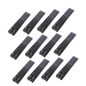 Didiseaon 12 Pi&egrave;ces Tondeuse &agrave; Manucure Extracteur De Garniture Ongle De Main Coupe-ongles En Vrac Coupe-s Pour Hommes Coupe Clou Trousse Claqueurs Inoxydable Noir Black (Merkowski, neuf)