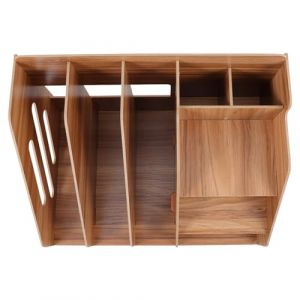 FRCOLOR 1 Pc boîte de dossier de bureau bibliothèque cube étagère poubelle boite rangement caisse rangement conteneur de tiroir de bureau conteneur contenant des articles divers Bois Brown (Laners, neuf)
