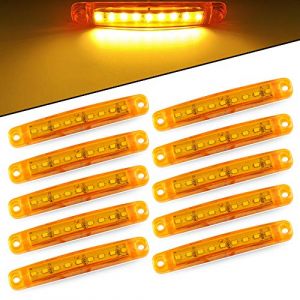 yifengshun 10pcs Lumière Latérale 9SMD 12-24V Feux Latéraux Super Lumineux LED Pour Latéral Feux de Position Du Camion de Conduite Automatique Lumière Avant Feux Arrière de Remorque Moto (ambre) (yifengshun, neuf)