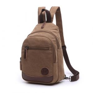 FANDARE R&eacute;tro Sac de Poitrine Homme Sac &Agrave; Dos Femme Sling Bag Toile Sac d'Epaule Sacoche Sac Bandouli&egrave;re pour Affaires Universit&eacute; &Eacute;cole Cyclisme Camping Voyage Casual Daypacks Marron (BEWMER S.R.L., neuf)
