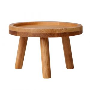 yakermur Support pour en bois naturel rond petit - Tabouret de fleurs en bois - Support de fleurs - Assiette d&eacute;corative pour - Tabouret de fleurs - Support de base massif (YOHENAP, neuf)