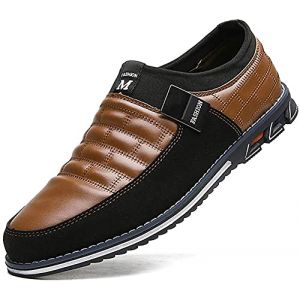 Chaussures Décontractées Cuir pour Hommes Mocassins et Loafers de Conduite Mode Slip-on Oxford Habillées Affaires Mocassin Confort Marche Bureau Extérieur（Marron,41 EU (Asifn, neuf)